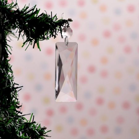 Decorative Crystal Faceted Glass Christmas Ornaments in Set of 20